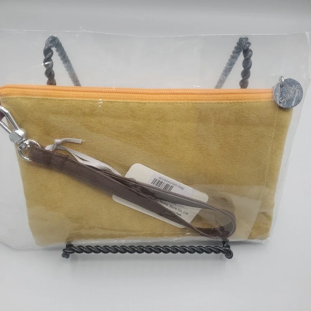 Shinawatra Thai Silk‎ Clutch Purse Multicolor Zip and handle 100% Silk Thailand
